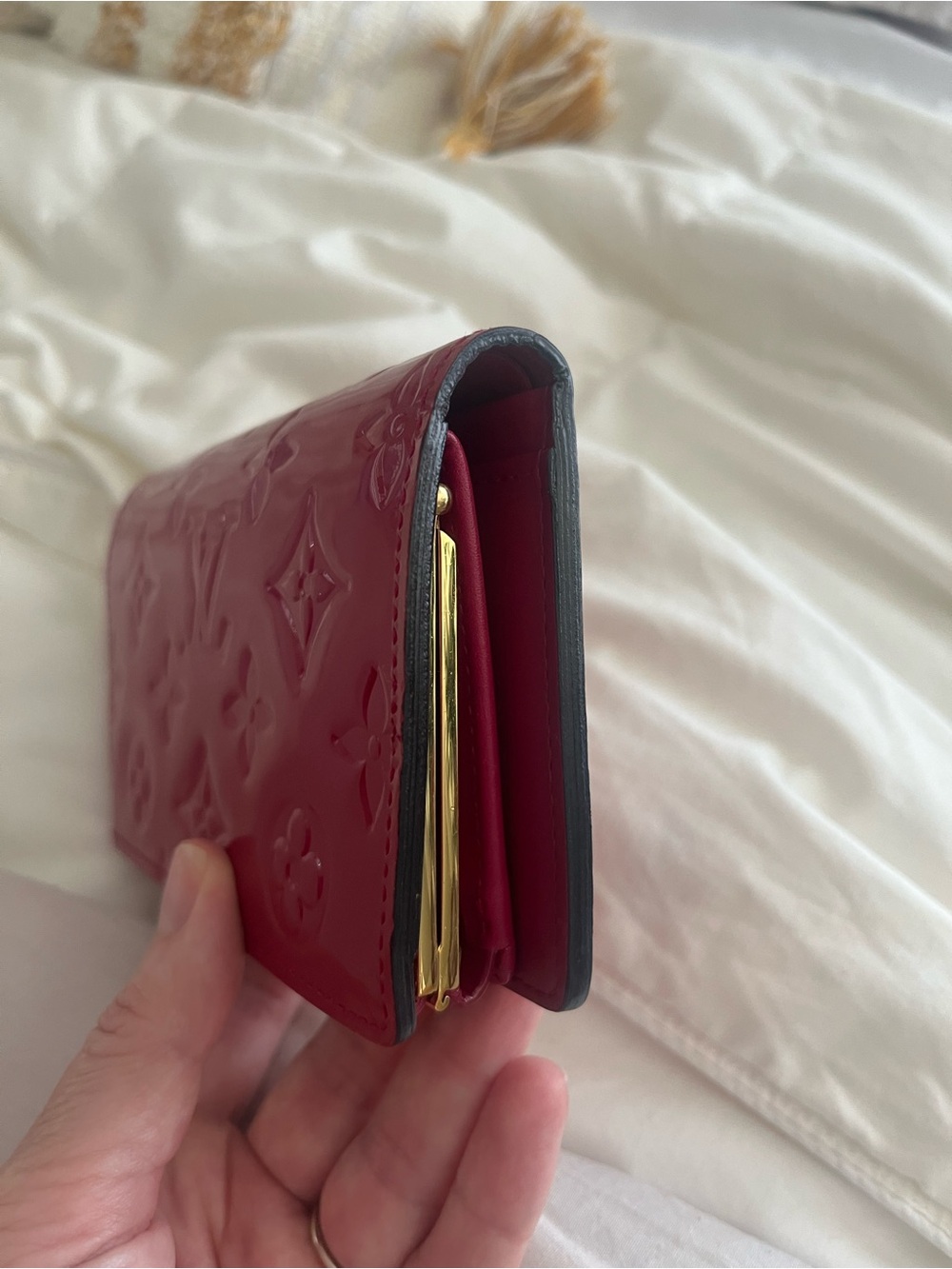 Authentic Louis Vuitton Portofeuille Viennois Kisslock Wallet Dark Pink - Picture 8 of 16